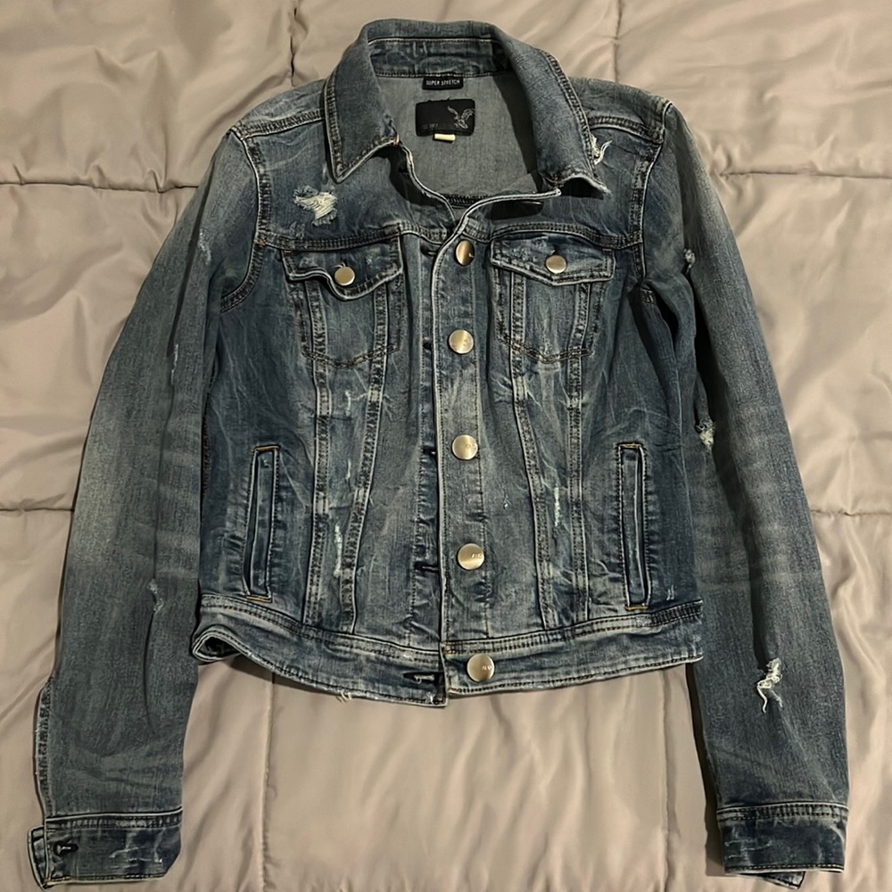 AE distressed soft denim jacket